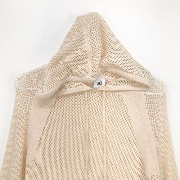 Cabi Cream Open Waffle Knit Summer Beach Tunic Hoodie - Picture 4 of 16